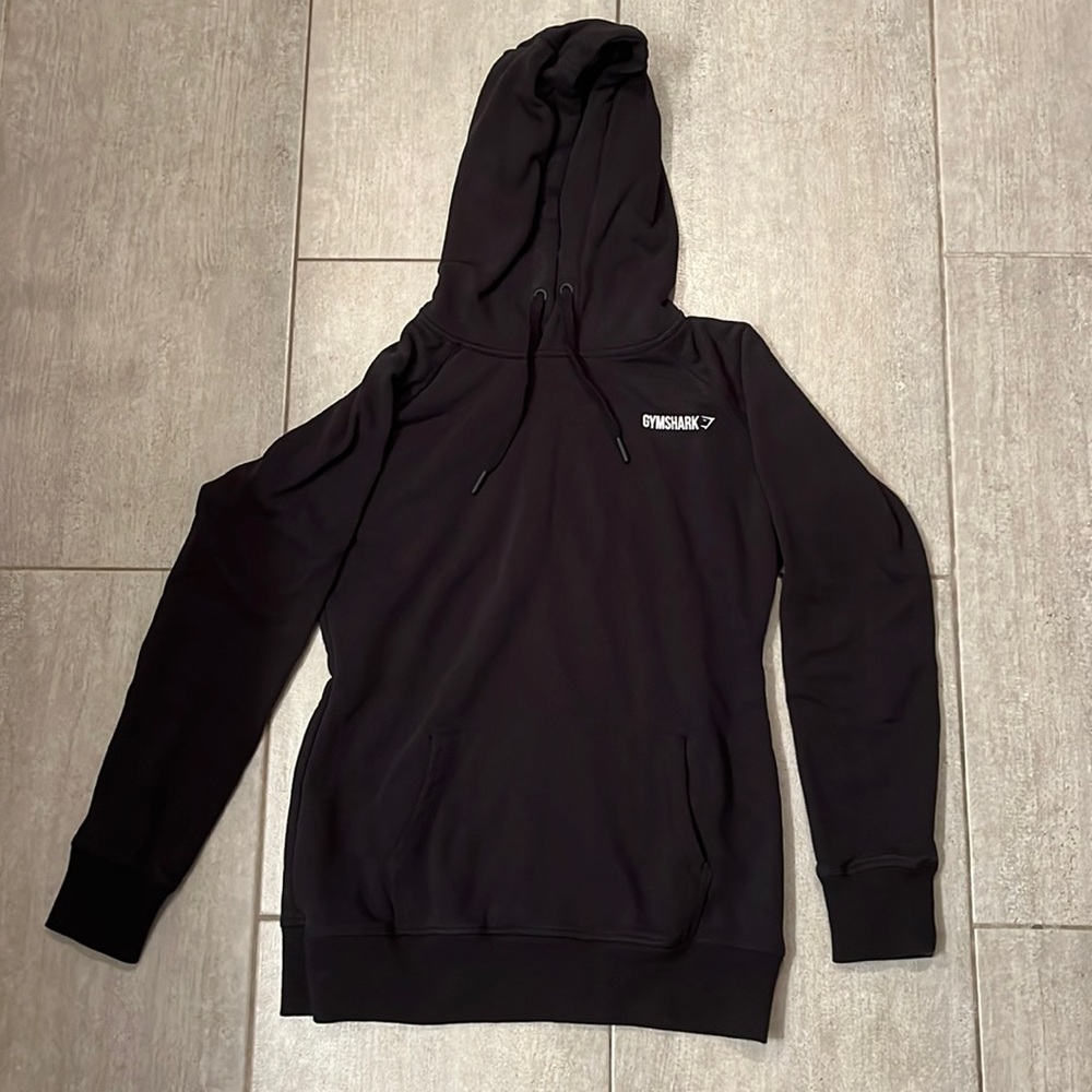 Black GYMSHARK hoodie worn once in size M